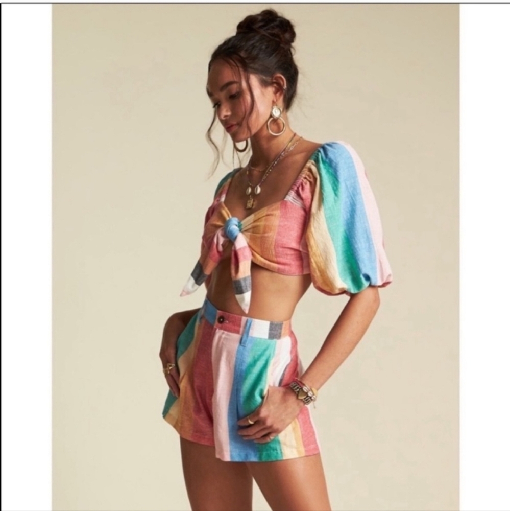 Colorful Striped Two-Piece Set